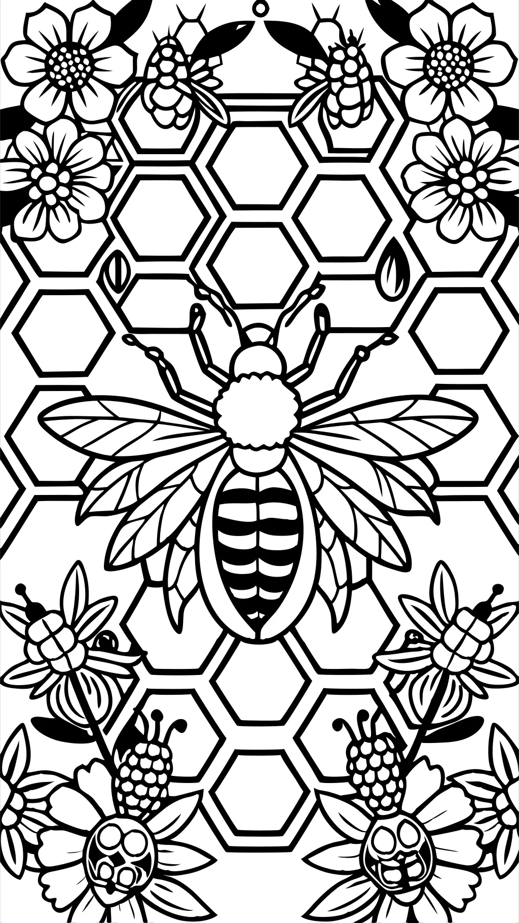 bee coloring pages for adults